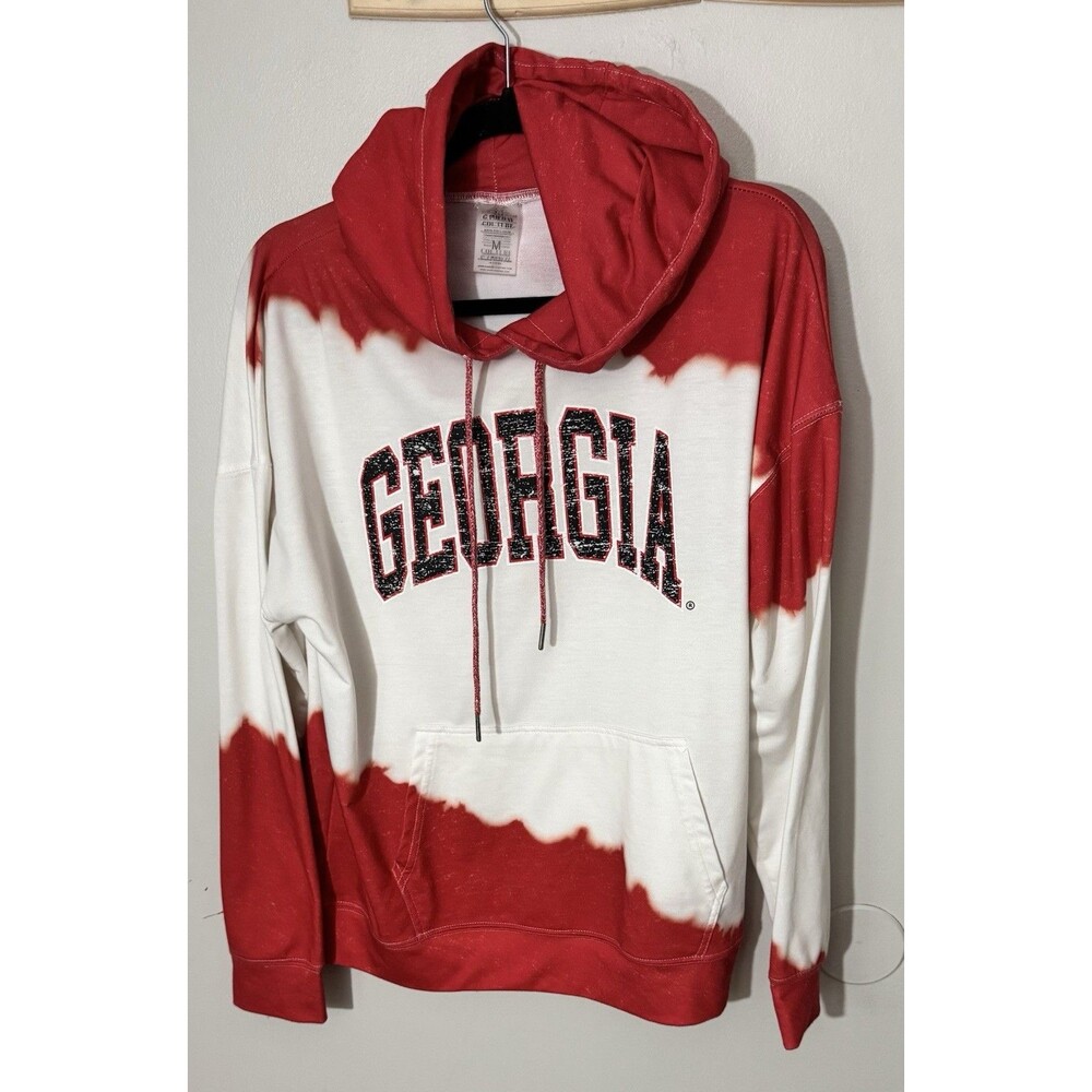 "Double Dip-Dyed" -Gameday Couture Georgia hoodie-medium-UGA